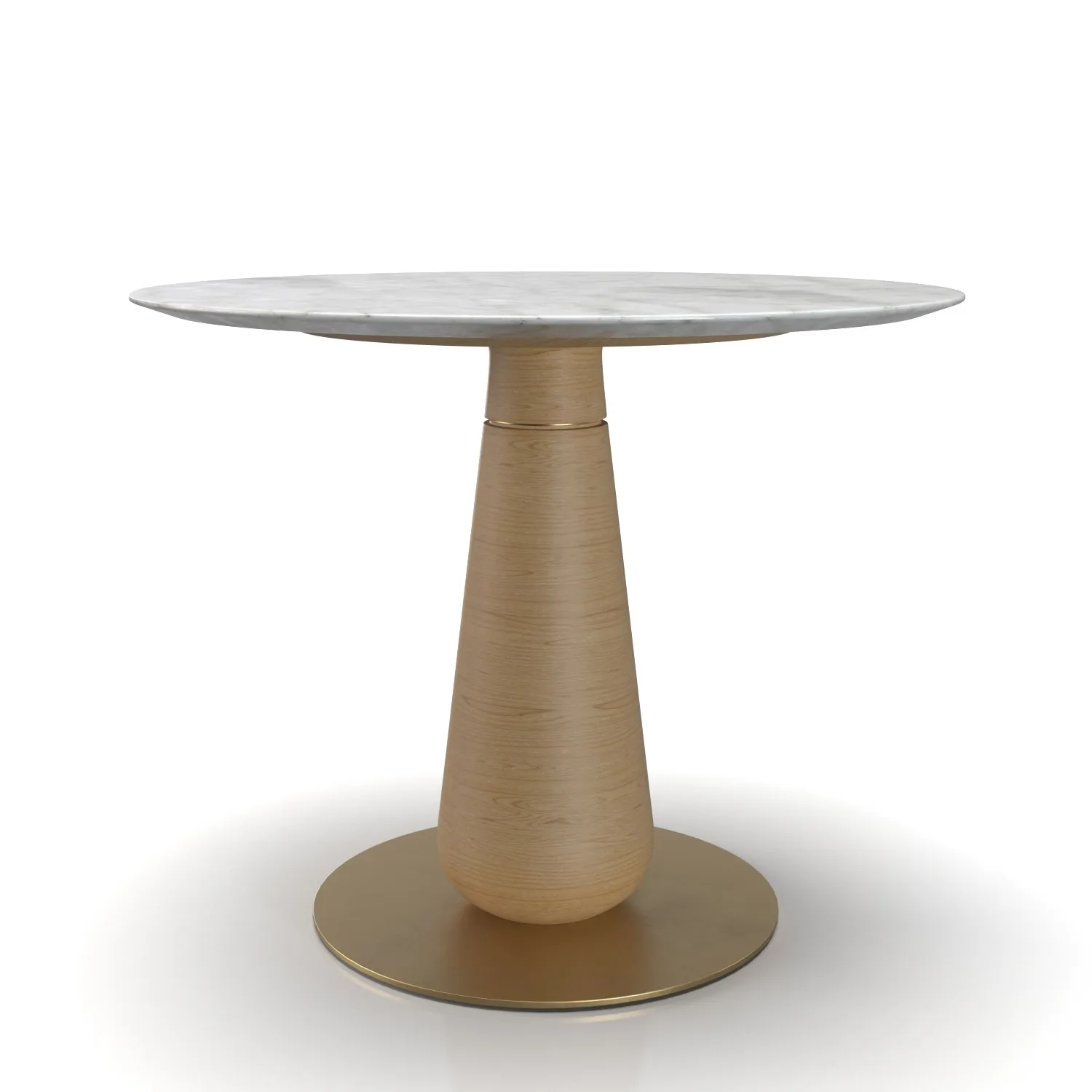 Wood And Metal Base With Top Stone Round Dining Table PBR 3D Model_01